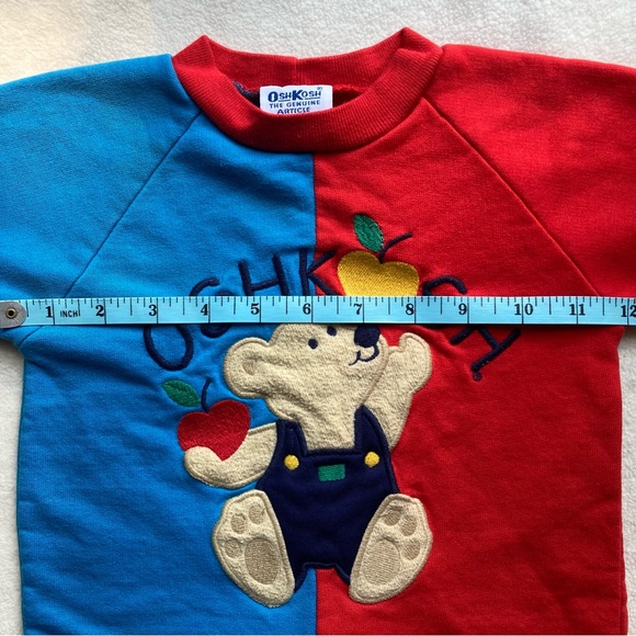 Vintage Oshkosh Blue and Red Apple Bear Romper - Picture 9 of 14